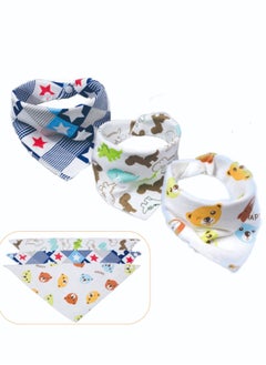 Buy Pack Of 3 Bibs, Baby Bandana Drool Bibs, Drooling And Teething, Organic Cotton, Nickel Free Metal, Super Absorbent Bibs, Baby Shower Gift40X30X20CM in Saudi Arabia