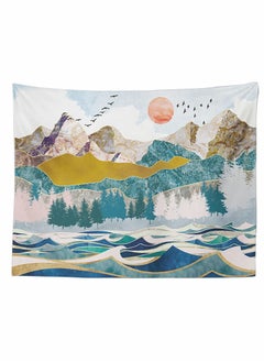 Buy Mountain Tapestry Forest Wave Landscape Tapestry Aesthetic Tapestry For Living Room Bedroom Home Decor (150x130cm) in UAE