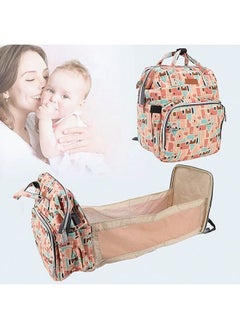 Buy 28L Large Capacity Multifunctional Foldable Baby Diaper Bag - Pink in Saudi Arabia