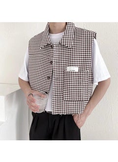 اشتري 1 x 5 pcs 2023 Trendy Casual Vest Mens Harajuku Style Brown في السعودية