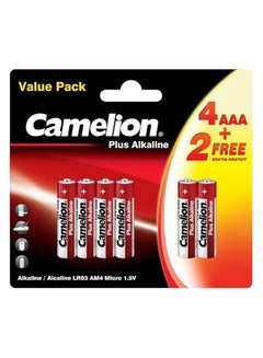 اشتري Camelion LR 03 AAA Micro Plus Alkaline Battery (Pack of 4 + 2 PCS FREE) في مصر