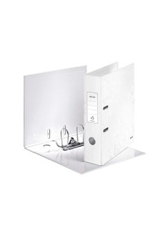 Buy Leitz Wow Laminated Lever Arch File A4 80Mm White in UAE