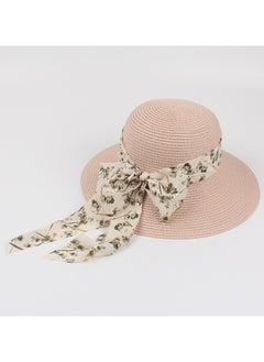 Buy New Fashion Ribbon Bow Straw Hat in UAE