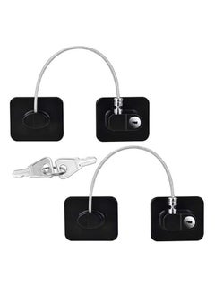 اشتري Pack Of 2 Child Safety Cable Fridge Window Lock With Key Set في الامارات