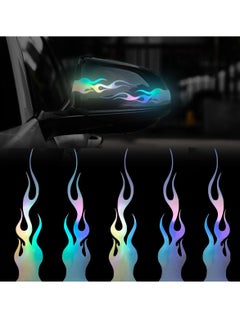 Buy 10 Pcs Flame Reflective Car Stickers, Vibrant Gradient Vinyl Racing Decals, Ideal for Golf Carts, Off Road Vehicles, Motorcycles, and More, DIY Decoration 5.7'' in Saudi Arabia