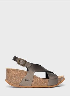 Buy Rea Strappy Mid Heel Wedges in UAE