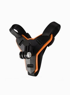 اشتري Motorcycle Helmet Chin Mount for GoPro Camera Anti-Slip Anti-Shock Black Orange في السعودية