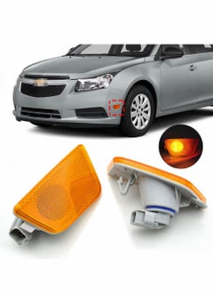 Buy Chevy Cruze Front Bumper Park Signal Side Marker Light Assembly - Amber Lens, DOT Certified, Fits 2011-2015, OEM GM2551198N, 42334144, 42334145, 2 PCS in UAE