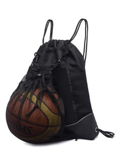 اشتري Black Drawstring pocket backpack men's and women's outdoor travel sports basketball football swimming cycling bag في الامارات