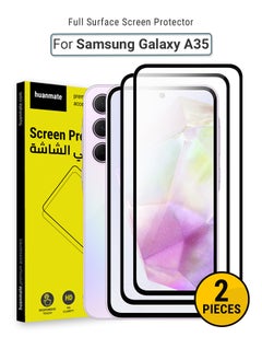 اشتري 2 Pieces Samsung Galaxy A35 Screen Protector – Premium Edge to Edge Tempered Glass, High Transparency, Delicate Touch, Anti-Explosion, Smooth Arc Edges, Easy Installation في السعودية