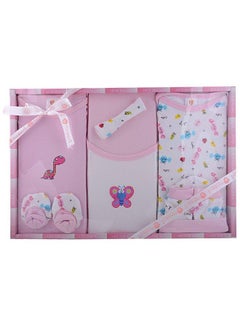 اشتري New Born Baby Gift Set In Pink Color 8Pcs في الامارات