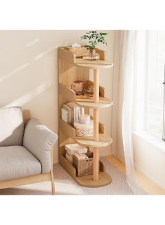Buy 4-Tier Narrow End Table Nightstand Sturdy Free-Standing Wooden Bookshelf for Small Spaces Home Office in Saudi Arabia