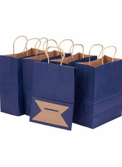 Buy Kraft Paper Bags with Twisted Handles, Shopping Party Favor Gift Packaging Bags Portable Paper Bag for Birthday Wedding Parties, Holidays and Other Occasions (15 Pack, Dark Blue) in Saudi Arabia