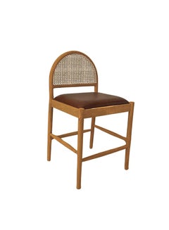 اشتري Masaya Solid Wood Bar Counter Chair Kitchen Dining Bar Stool With Footrest Modern Design High Chair Furniture For Dining Room Kitchen Bar L 52x50x94 cm  Brown / Walnut في الامارات