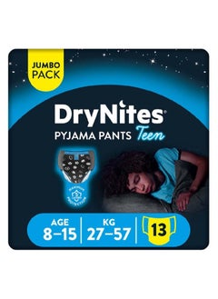 Buy Huggies DryNites Pyjama Pants, Disposable Bed Wetting Diaper For 8-15 Years Old Boys Weighing 27-57 kg, Jumbo Pack of 13's in Saudi Arabia