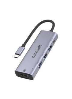 اشتري amalink 95123D Type-C / USB-C to HDMI + 3 Ports USB + PD 3.0 Multi-function HUB(Grey) في السعودية