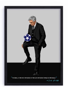 اشتري Carlo Ancelotti Real Madrid Framed Poster 30x40cm - Football Memorabilia, Wall Art, Soccer Collectible, Gift for Fans في الامارات