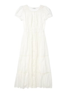 اشتري AE Embroidered Short-Sleeve Midi Dress في الامارات