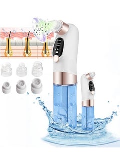 Buy Facial Acne Blackhead Remover with 6 Suction Heads Face Skin Care Pore Cleaner White in Saudi Arabia