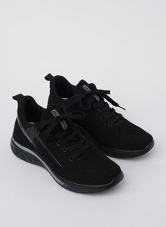Buy Cobblerz Men's Lace-up Low Top Sneakers BLACK in UAE