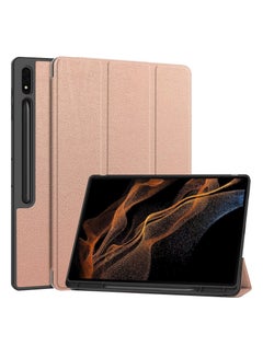 Buy Hard Shell Smart Cover Protective Slim Case For Samsung Galaxy Tab S9 Ultra Pink in Saudi Arabia