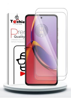 اشتري 2 Pack HD Tempered Glass Screen Protector for Motorola Moto G84 - Anti Reflection Anti Bubbles 9H Hardness 0.33 mm Rounded Edges Easy Installation في السعودية