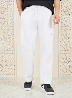 Buy Premium Panelled Stretch Slub Woven Cargo Relaxed Pants in Saudi Arabia