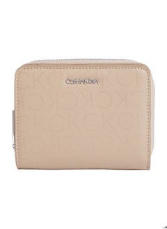 Buy Women's CK Must Zip-Around Wallet - Polyester, Beige in Saudi Arabia