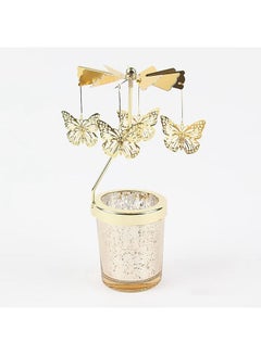 Buy Spinning Candle Holder Butterfly Design Rotating Tealight Candle Stand Table Centerpiece Tabletop Decoration for Home Party (Golden) in Saudi Arabia