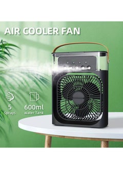 اشتري Portable Fan With Spray Cooling, Suitable For Home, Dormitory, Office, Desktop, Humidification And USB Charging Multi-Functional Silent Fan - 1pc في مصر