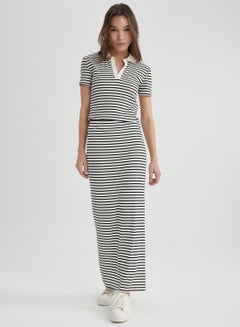 Buy Pencil Skirt Striped Camisole Maxi Knitted Skirt in UAE