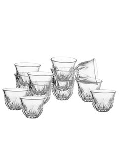 Buy A set of Saudi coffee cups of pure and pure glass consisting of 12 cups in Saudi Arabia