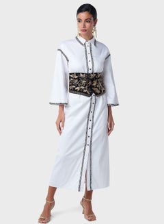 Buy Zardosi Work Corset Belted Shirt Dress in UAE