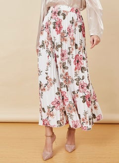 Buy Floral Print Pleated Maxi Skirt in Saudi Arabia