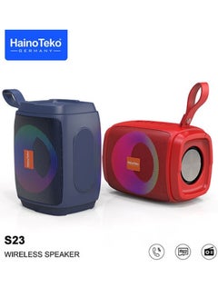 Buy Haino Teko Mini Portable Bluetooth speaker with multiple lighting system and High Bass Clear Sound (Red) in Saudi Arabia