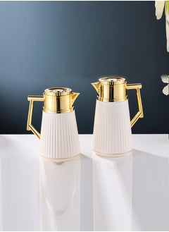 Buy Royal Camel Thermos Set Of 2 Pieces For Coffee And Tea  Beige/Golden1 Liter And 0.5 Liter in Saudi Arabia