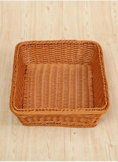 اشتري Handmade Bamboo Rattan Rectangular Fruit Basket Food Storage Bowls Kitchen Organizer في الامارات