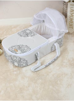 Buy Portable Baby Cot with Padded Seat and Mosquito Net 68×34×16cm in Saudi Arabia