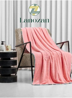 Buy Large Bath Towel Size 180*90*3cm Pink in Saudi Arabia