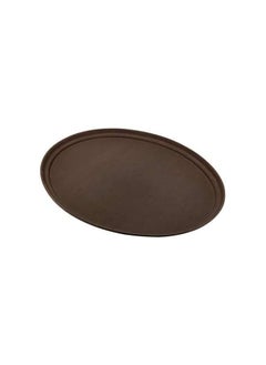 Buy Non Slip Plastic Slip Tray Oval Brown 60x73 cm in UAE