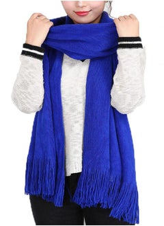 اشتري Wander Agio Women's Warm Long Scarves Winter Scarfs Pure Color Scarf Tassel White في الامارات