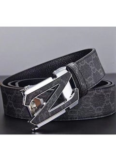 اشتري 125CM Z Skin GD Pattern Automatic Buckle Fashion  Casual Plaid Belt في الامارات