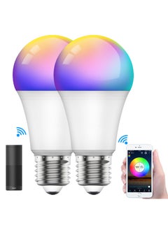 اشتري 2pcs Smart Light Bulb, Multi Color Changing Dimmable Smart Wifi And Bluetooth Compatible With Alexa And Google Home Assistant في الامارات