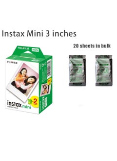 Buy 20 Sheets in bulk, Instax-MINI, 3 inches wide Photo Paper White Color in Saudi Arabia