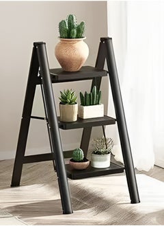 Buy 3-Step Metal Ladder Versatile Home Ladder with Wide Sturdy Folding Pedal in Saudi Arabia