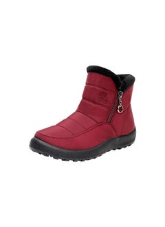 Buy Women's Plush Warm And Waterproof Cotton Shoes Red in UAE