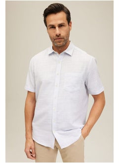 اشتري Man Regular Fit Shirt Neck Woven Short Sleeve Shirt في مصر