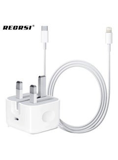 Buy RECRSI PD iPhone 35W Fast Charger USB-C Adapter with USB C to Lightning Data Cable Power Cable Compatible with iPhone 14/14 Pro/14 Pro Max/13/12/SE2020/11/XR/XS Max/X/iPad, ect… in UAE