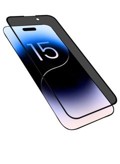 Buy Privacy 5D Tempered Glass Screen Protector for iPhone 15 pro 6.1inchBlack/Clear in UAE