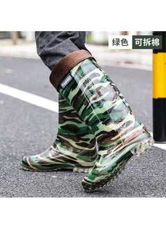 Buy Fashionable Mens Tall Rain Boots Warm Lined Slip-Resistant118 High tube-camouflage Cotton 118 High tube-camouflage Cotton in Saudi Arabia